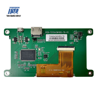 HDMI ইন্টারফেস 800x480 রেজোলিউশন TFT LCD ডিসপ্লে 4.3 ইঞ্চি ST7262E43